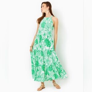 NWT Lilly Pulitzer Floral Green Maxi Dress - M